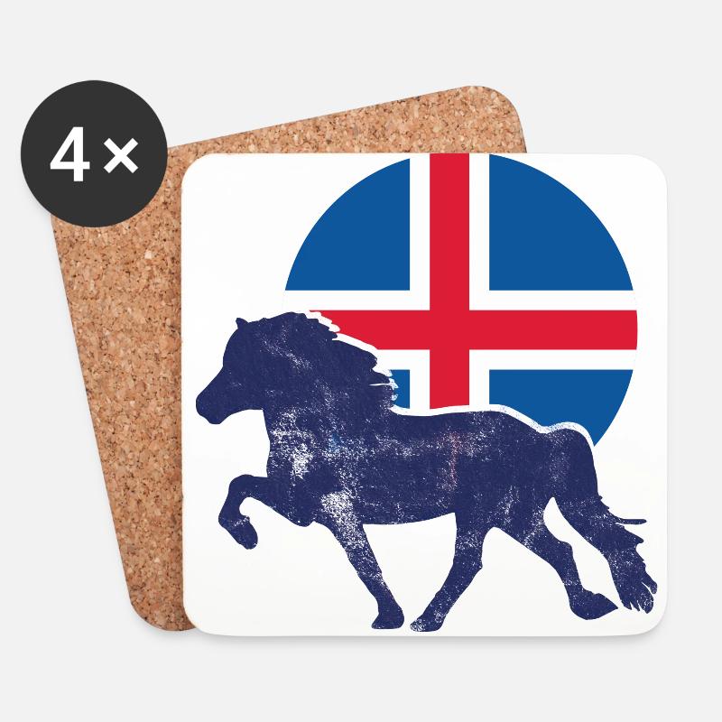 tölt Islandpferd - Untersetzer (4er-Set) - Weiß