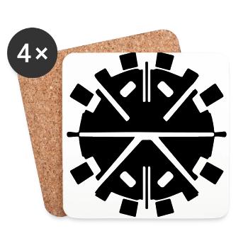 Horloge - Dessous de verre (lot de 4) - blanc - Devant