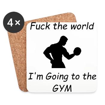 Fuck the world, Gym Man or boy - Untersetzer (4er-Set) - Weiß - Vorne