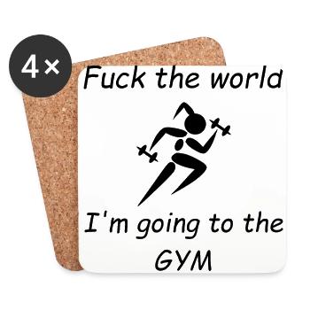 Fuck the world, Gym Women or girl - Untersetzer (4er-Set) - Weiß - Vorne