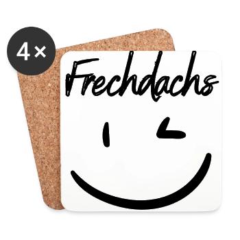 Frechdachs schwarz - Untersetzer (4er-Set) - Weiß - Vorne