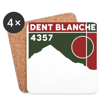 Dent Blanche Grenchen Valais Normal route alpine tour - Coasters (set of 4) - white - Front
