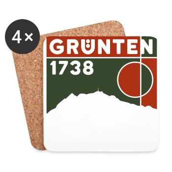 Grünten Grüntensee Randonnée Ski Souvenir d’hiver - Dessous de verre (lot de 4) - blanc - Devant