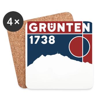 Grünten Berg Traversée Randonnée Randonnée Allgäu - Dessous de verre (lot de 4) - blanc - Devant