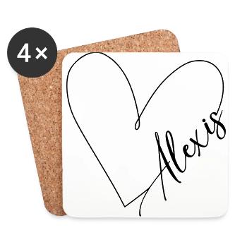 Alexis Name Herzlinie - Untersetzer (4er-Set) - Weiß - Vorne
