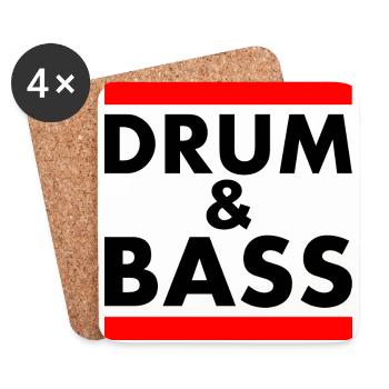 Drum and bass - Dessous de verre (lot de 4) - blanc - Devant