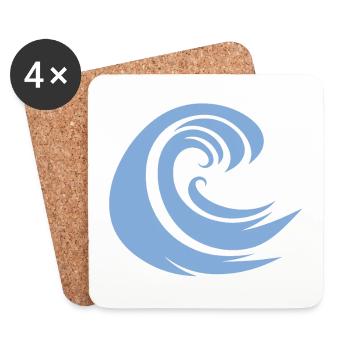 Experience the power of the wave - Coasters (set of 4) - white - Front