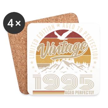 1995 Cadeau 30e Anniversaire 1995 Vintage 1995 - Dessous de verre (lot de 4) - blanc - Devant