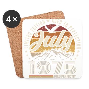 July 1975 50th Anniversary Gift July 1975 - Coasters (set of 4) - white - Front