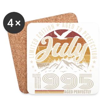 juillet 1995 Cadeau 30e Anniversaire juillet 1995 - Dessous de verre (lot de 4) - blanc - Devant