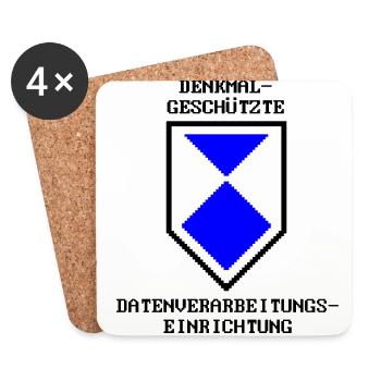 Denkmalgeschützte Datenverarbeitungseinrichtung - Untersetzer (4er-Set) - Weiß - Vorne