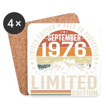 Cadeau Anniversaire Septembre 1976, September 1976 - Dessous de verre (lot de 4) - blanc - Devant