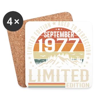 Cadeau Anniversaire Septembre 1977, September 1977 - Dessous de verre (lot de 4) - blanc - Devant