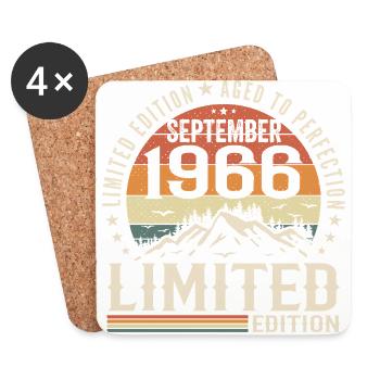 September 1966, September 1966 Birthday Gift - Coasters (set of 4) - white - Front