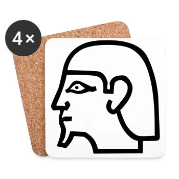 hiéroglyphe - Dessous de verre (lot de 4) - blanc - Devant