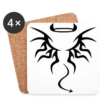 ange ou demon - Dessous de verre (lot de 4) - blanc - Devant