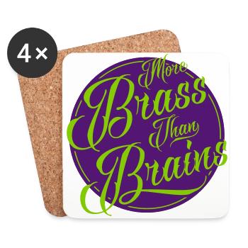 More Brass Than Brains, Yorkshire - Coasters (set of 4) - white - Front