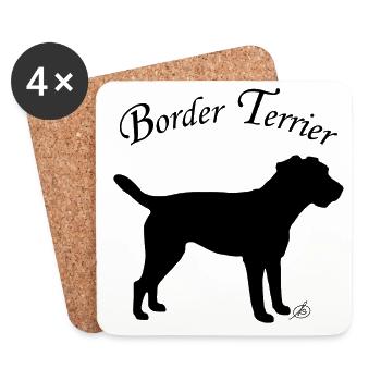 Border Terrier - Untersetzer (4er-Set) - Weiß - Vorne