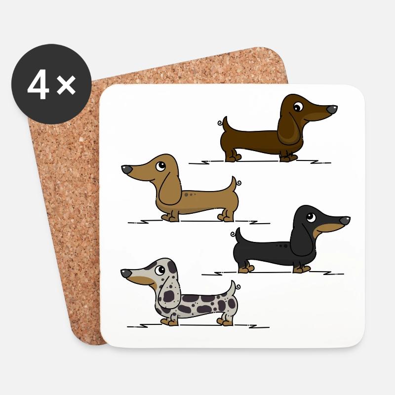 Dachshunds - Coasters (set of 4) - white