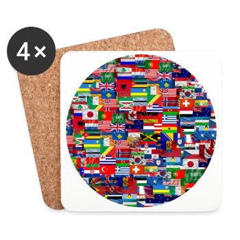 Flags From Around The World - Coasters (set of 4) - white - Front