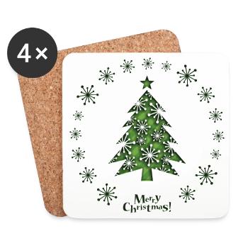 Christmas - Coasters (set of 4) - white - Front