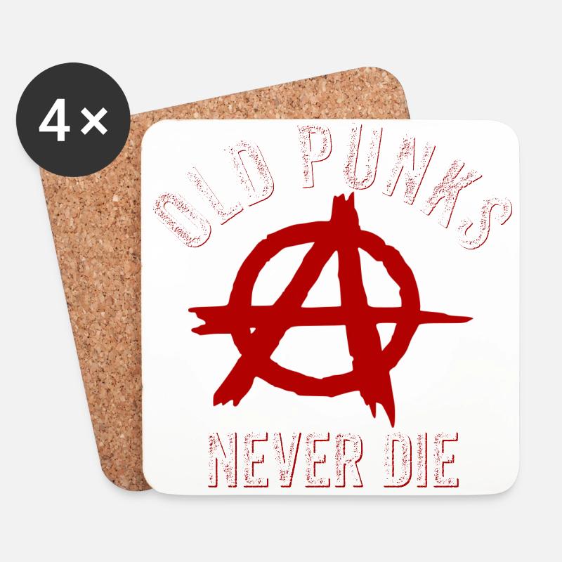 Alte Punks sterben nie - Vintage Punk - Untersetzer (4er-Set) - Weiß