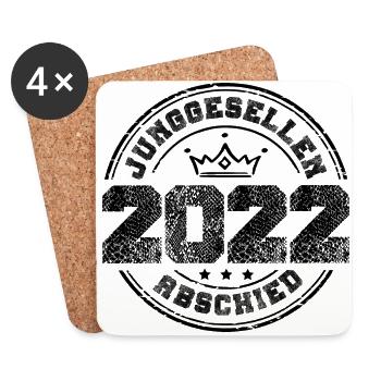 junggesellen Abschied Jga 2022 - Untersetzer (4er-Set) - Weiß - Vorne