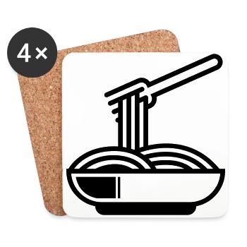 Symbole spaghetti - Dessous de verre (lot de 4) - blanc - Devant