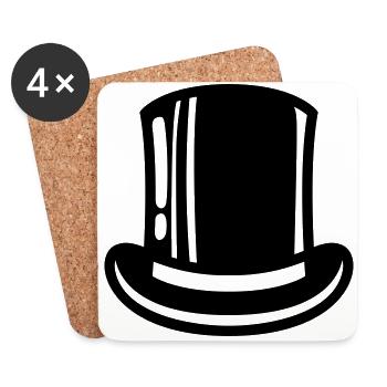 Cylindre de toilettage - Dessous de verre (lot de 4) - blanc - Devant