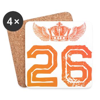 26 Number crown - Coasters (set of 4) - white - Front