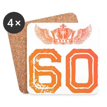 60 Number crown - Coasters (set of 4) - white - Front