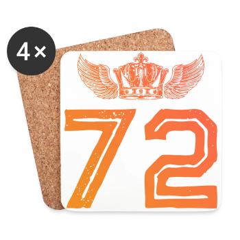 72 Zahl Krone - Untersetzer (4er-Set) - Weiß - Vorne
