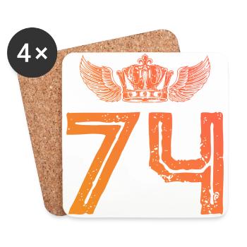 74 Number crown - Coasters (set of 4) - white - Front