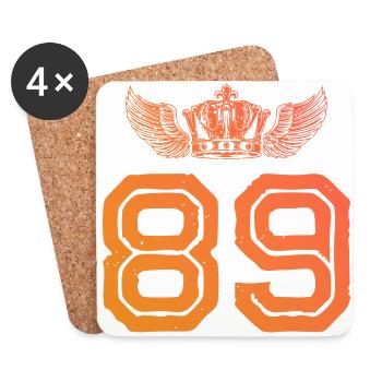 89 Zahl Krone - Untersetzer (4er-Set) - Weiß - Vorne
