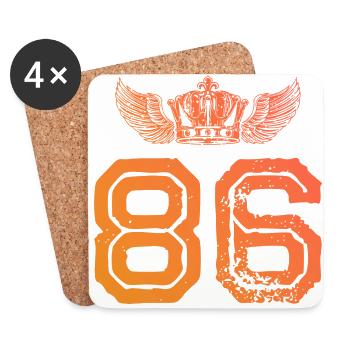 86 Number crown - Coasters (set of 4) - white - Front
