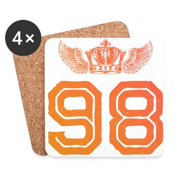 98 Number crown - Coasters (set of 4) - white - Front