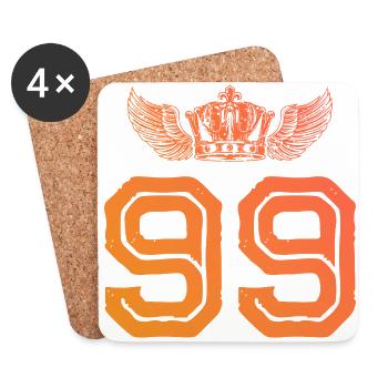 99 Number crown - Coasters (set of 4) - white - Front