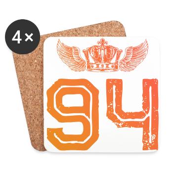 94 Number crown - Coasters (set of 4) - white - Front