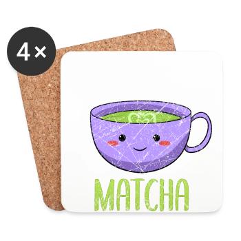 Asiatisches Japanischer Tee Matcha Tea I Geschenk - Untersetzer (4er-Set) - Weiß - Vorne