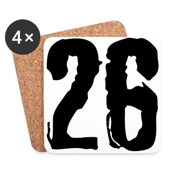 26 Zahl Trikot - Untersetzer (4er-Set) - Weiß - Vorne