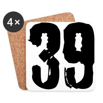 39 Number jersey - Coasters (set of 4) - white - Front