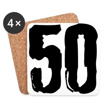 50 number jersey - Coasters (set of 4) - white - Front