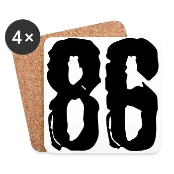 86 number jersey - Coasters (set of 4) - white - Front