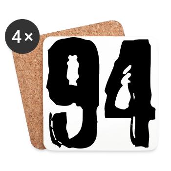 94 number jersey - Coasters (set of 4) - white - Front