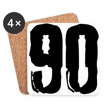 90 Zahl Trikot - Untersetzer (4er-Set) - Weiß - Vorne