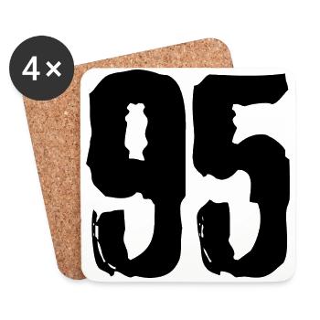 95 number jersey - Coasters (set of 4) - white - Front