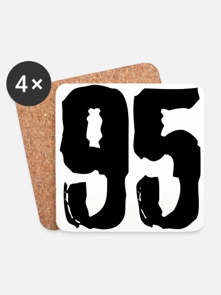 95 Zahl Trikot - Untersetzer (4er-Set) - Weiß