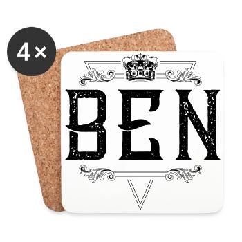 Ben Name - Coasters (set of 4) - white - Front