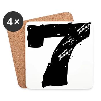 7 Maillot numéro - Dessous de verre (lot de 4) - blanc - Devant