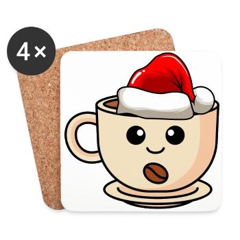 Café Noël BD Noël - Dessous de verre (lot de 4) - blanc - Devant